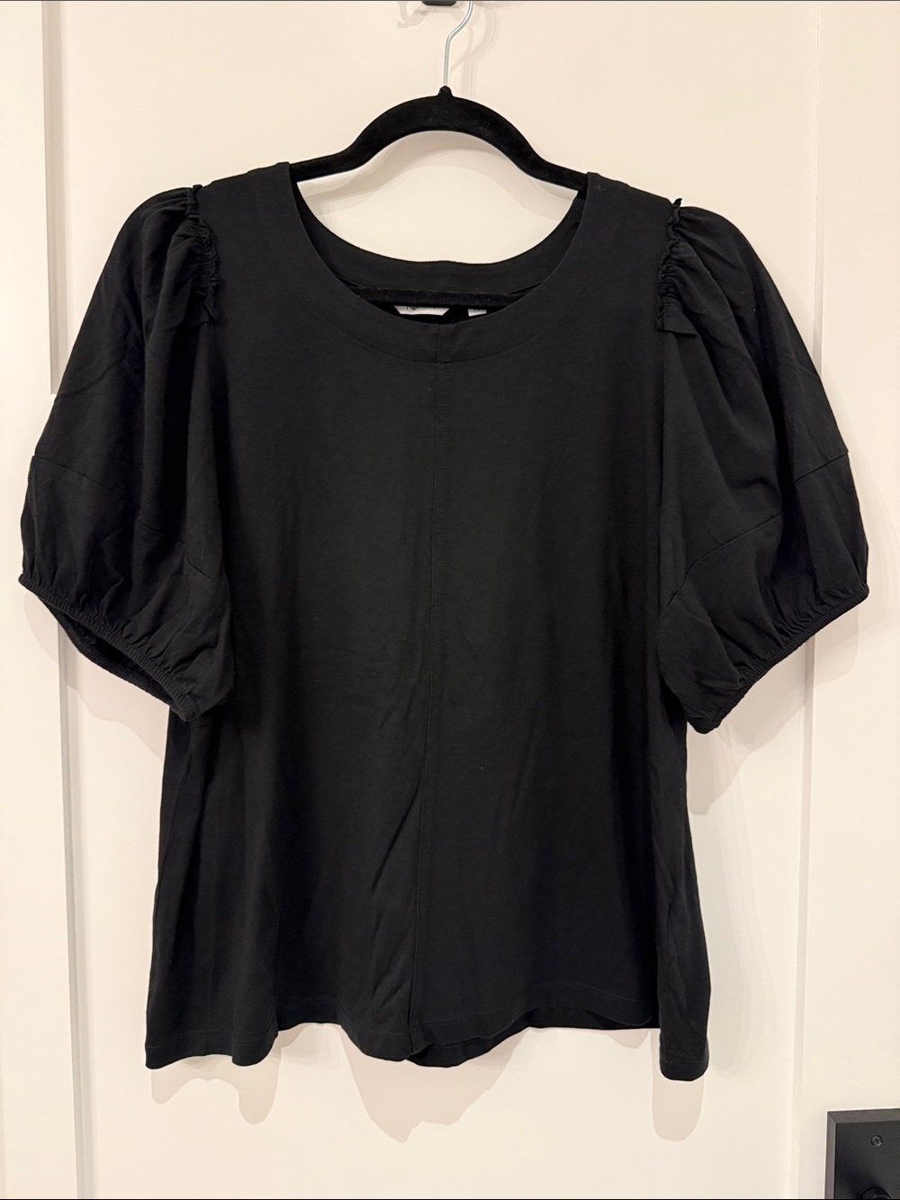Reitmans Black Puff Sleeve Tee - Classic Short Sleeve